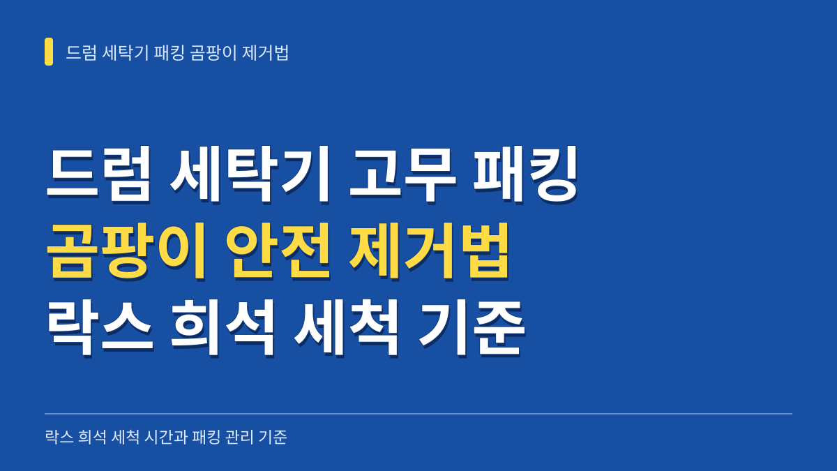 드럼 세탁기 고무 패킹 곰팡이 안전 제거법과 락스 희석 세척 시간 기준 대표 이미지