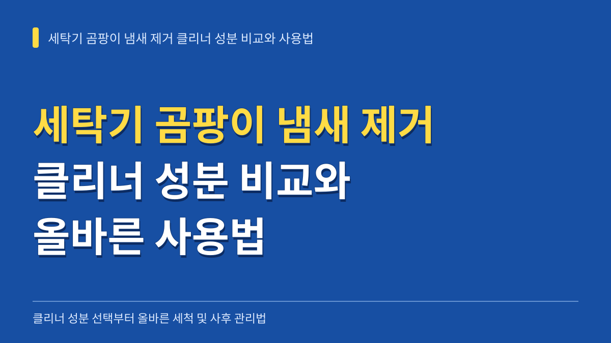 세탁기 곰팡이 냄새 제거 클리너 성분 비교와 올바른 사용법 대표 이미지