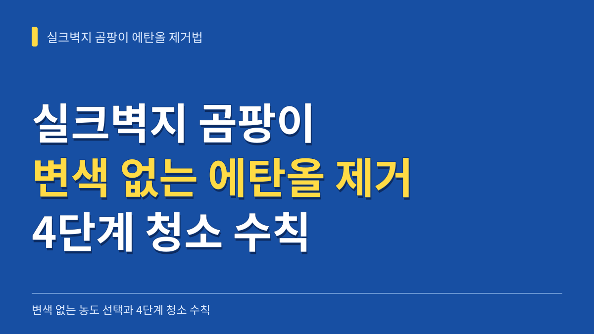 실크벽지 곰팡이 에탄올 제거법: 변색 없는 농도 선택과 4단계 청소 수칙 대표 이미지