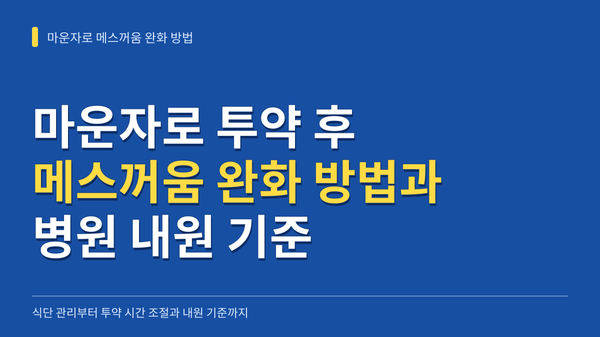 마운자로 메스꺼움 완화 방법: 식단 관리부터 투약 시간 조절과 내원 기준까지 대표 이미지