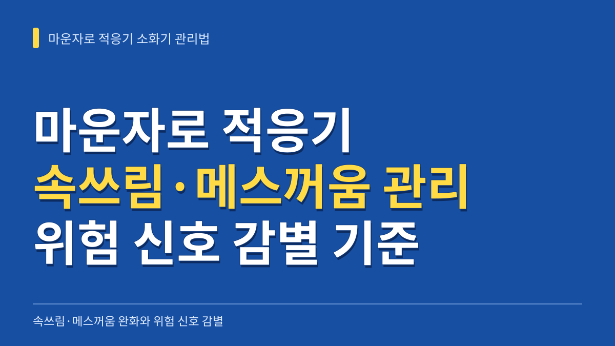 마운자로 적응기 속쓰림과 메스꺼움 관리법: 정상 적응 반응과 위험 신호 감별 기준 대표 이미지