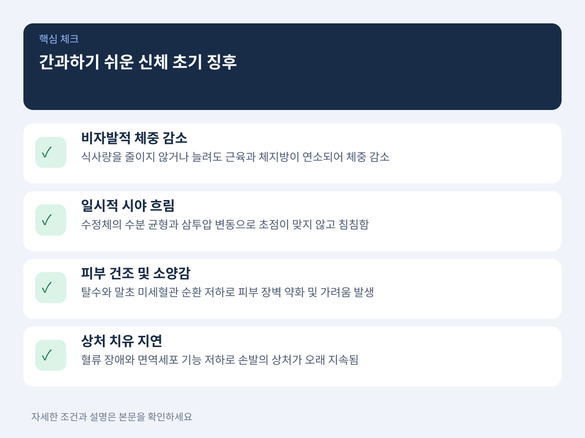 간과하기 쉬운 신체의 비전형적 초기 징후 5가지 설명 이미지