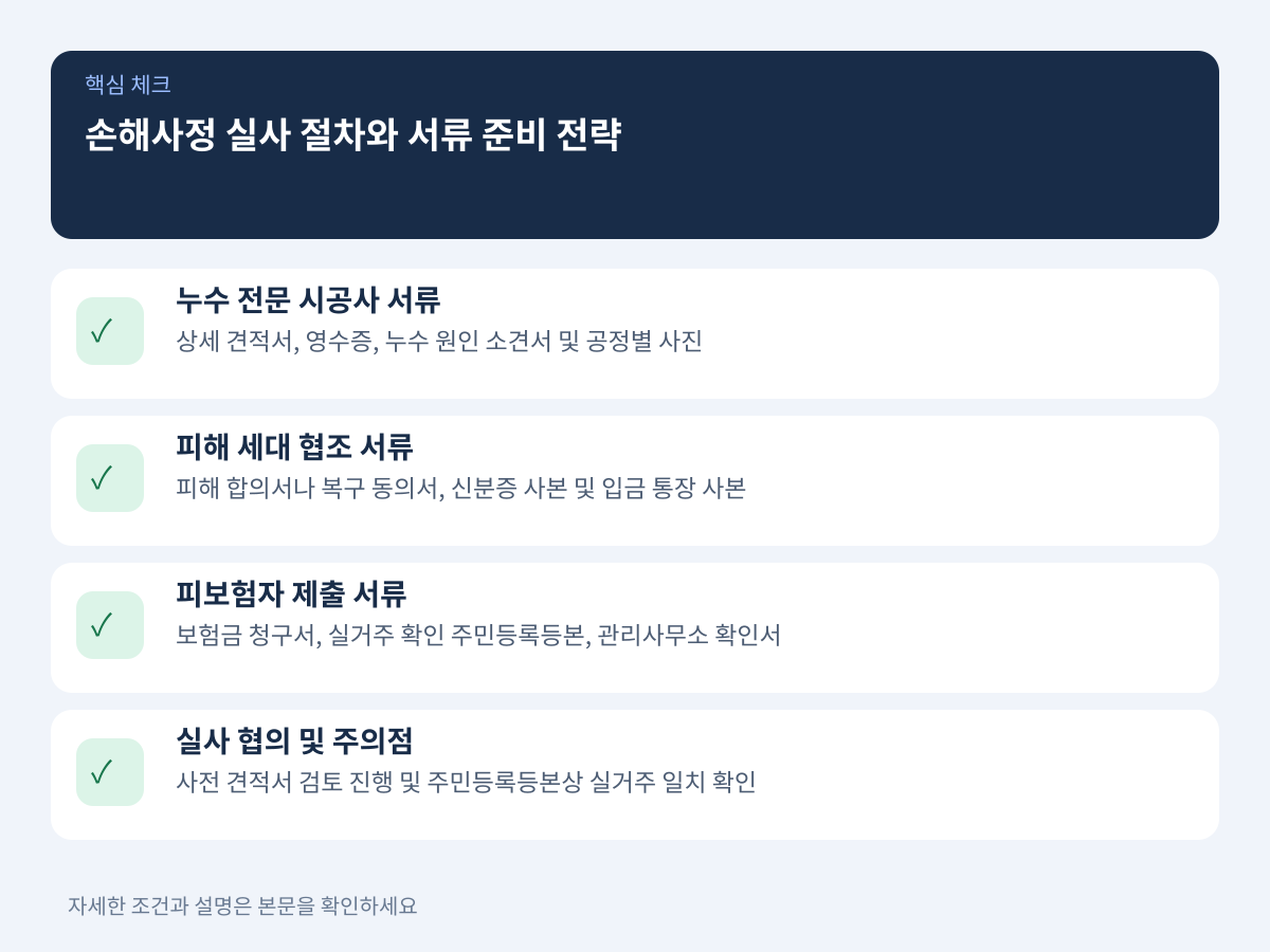 3. 손해사정 실사 절차와 분쟁 없는 서류 준비 전략 설명 이미지