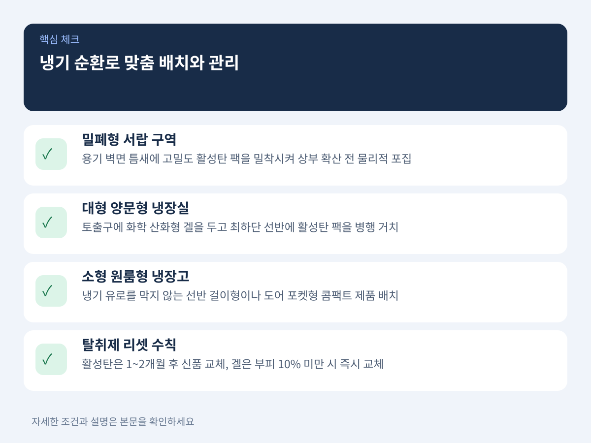3. 냉기 대류 순환로에 맞춘 배치 위치와 리셋 관리 수칙 설명 이미지