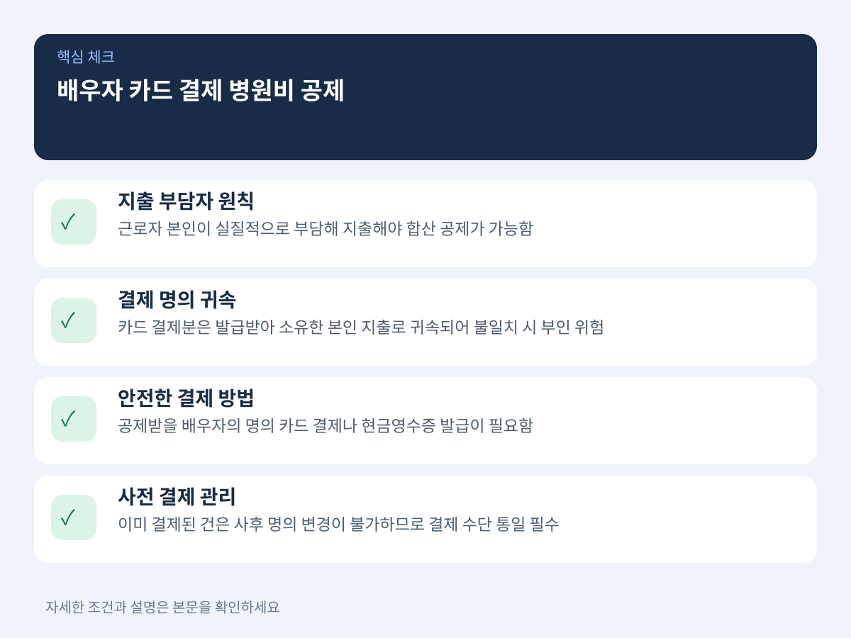 질문 2: 배우자가 본인 카드로 결제한 병원비도 다른 배우자가 공제받을 수 있을까 설명 이미지