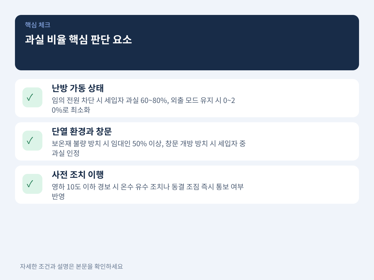 과실 비율을 가르는 3가지 핵심 판단 요소 설명 이미지
