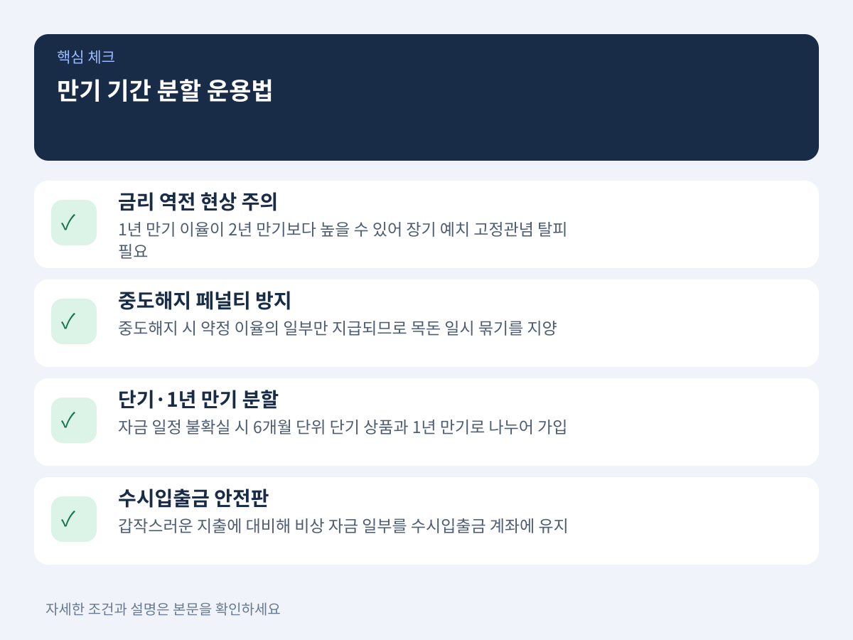 금리 역전 현상에 대응하는 만기 기간 분할 운용법 설명 이미지