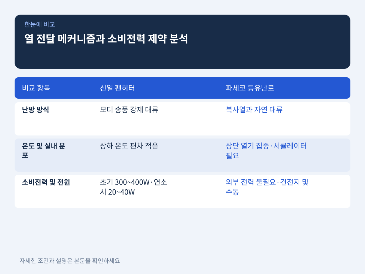 열 전달 메커니즘과 소비전력 제약 분석 설명 이미지