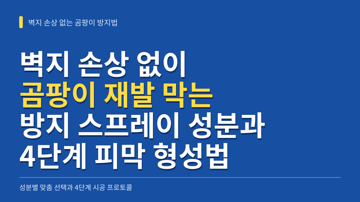 벽지 손상 없이 곰팡이 재발 막는 방지 스프레이 성분별 매칭과 4단계 피막 형성법 대표 이미지