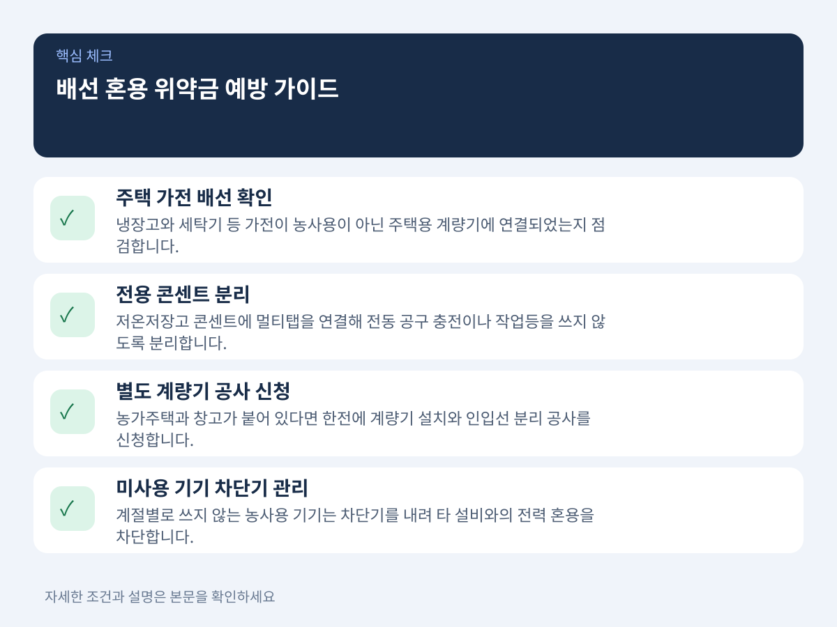 배선 혼용으로 인한 위약금 추징을 예방하려면 어떻게 분리해야 하는가 설명 이미지