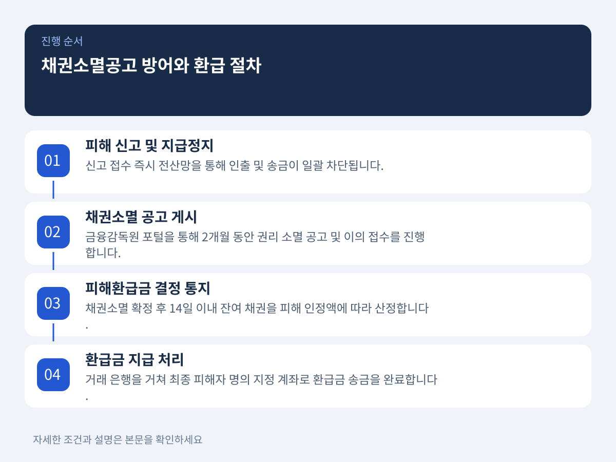 금융감독원 2개월 채권소멸공고 방어와 피해환급금 산정 기준 설명 이미지